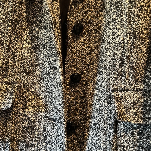 NWT TORY BURCH oversized tweed coat in black ivory size 10 ($1298) - Picture 11 of 13